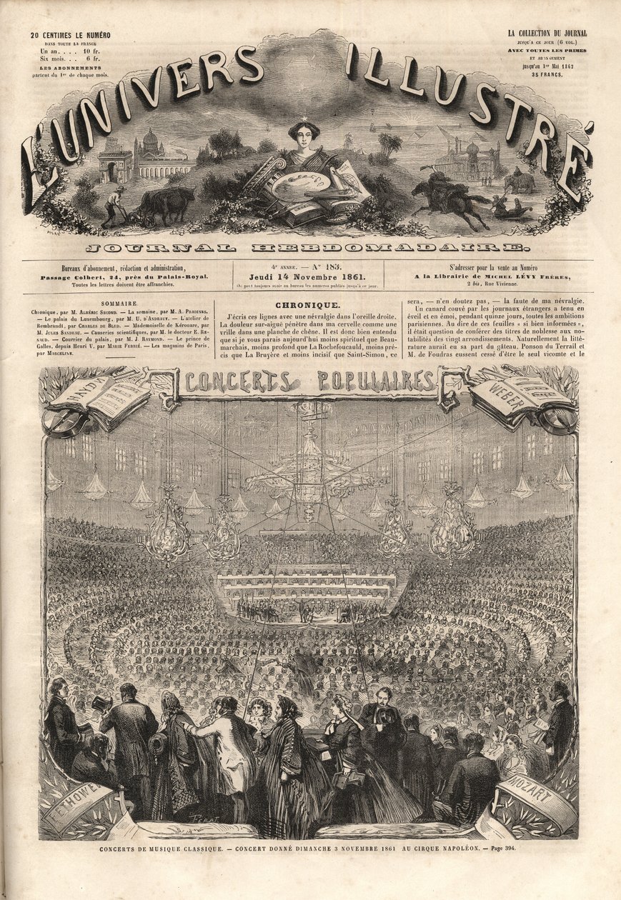 Cirque Napoleon (jelenlegi téli cirkusz, rue Amelot, Párizs) - Klasszikus zenei koncert november 3-án, vasárnap alkotó: Unknown artist