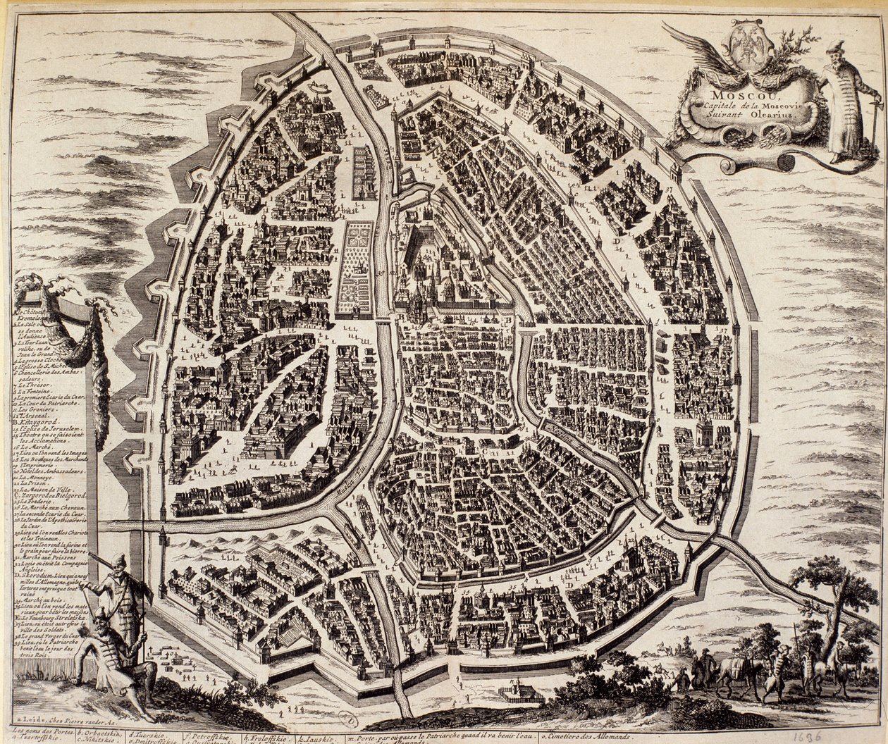 Moszkva várostérképe a 17. században. alkotó: Unknown artist