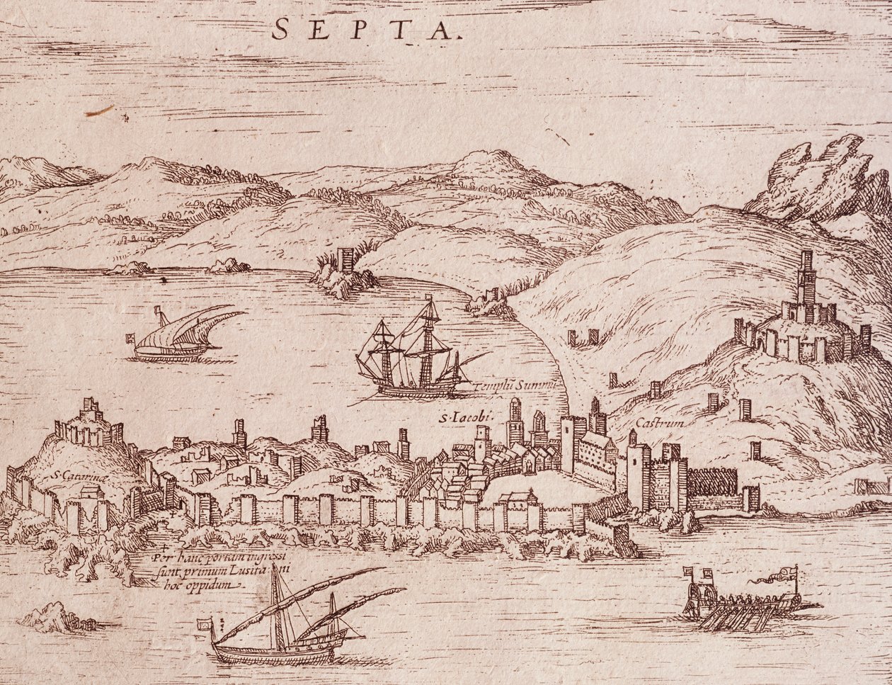 Septa városa (Ceuta) az 1600-as évek elején, metszet, Marokkó alkotó: Unknown artist