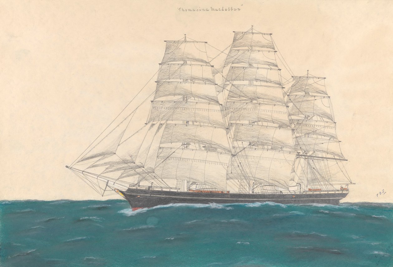 A "Thomasina MacLellan" klipperkiránduló hajó (1873) alkotó: Unknown Artist