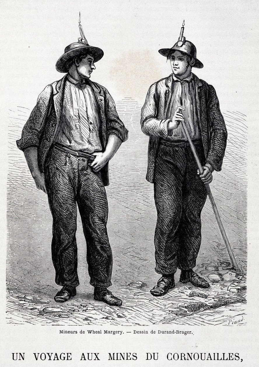 Szénbányák Angliában: 2 bányász a Wheal Margery-től, „Tour du Monde” alkotó: Unknown artist