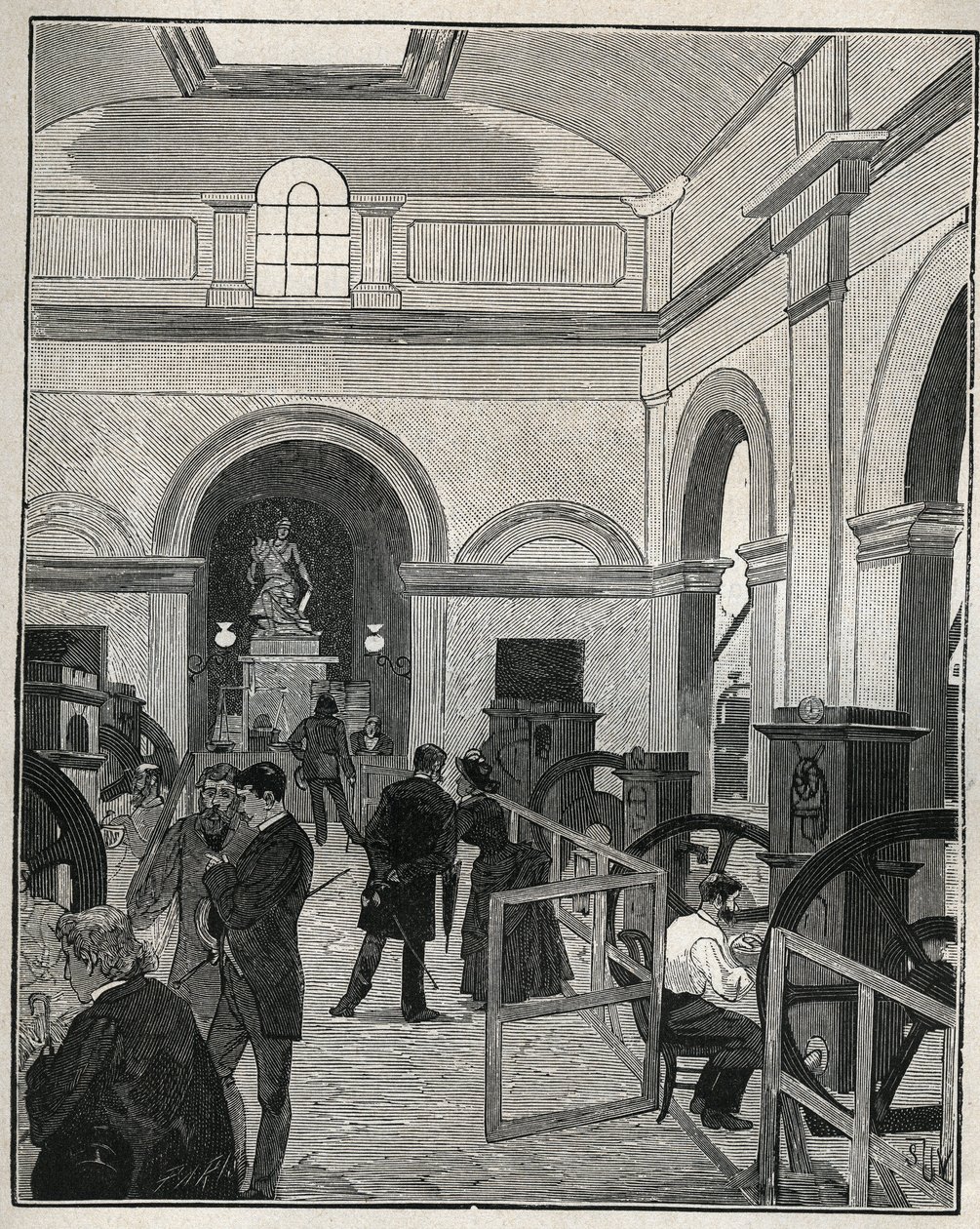 Pénzverő műhely a Monnaie de Paris-ban. Metszet 1885-ből Adolphe BITARD „” Les arts et professions illustrés” című könyvébe. alkotó: Unknown artist