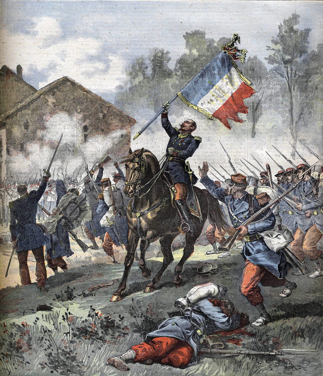 De Malleville ezredes 1859. június 24-én halt meg a solférinói csatában. alkotó: Unknown artist