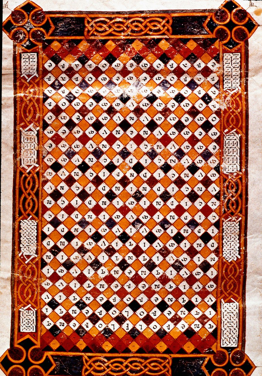 Megemlékező labirintus Digitális labirintussal borított oldal. Florentius miniatúrája a valeranicai apátság (San Pedro de Berlanga in Castilia) „” moralia in job”” kéziratából I. Gergely pápa (540-604) kommentárjaival, 9. század. Madrid, nemzeti alkotó: Unknown artist