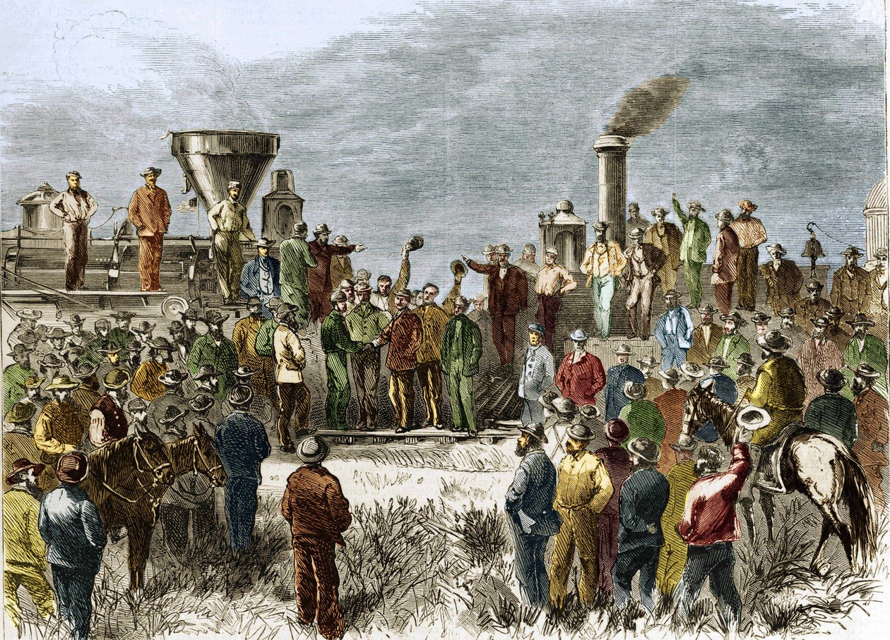 Május 10-én elkészül az első transzkontinentális vasútvonal alkotó: Unknown artist