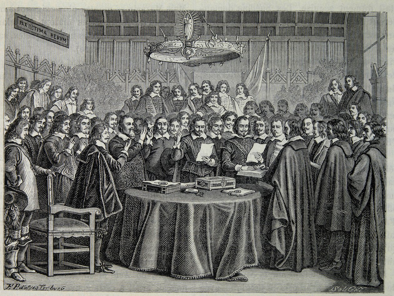 Vesztfáliai Kongresszus, a harmincéves háborút lezáró békeszerződés alkotó: Unknown artist