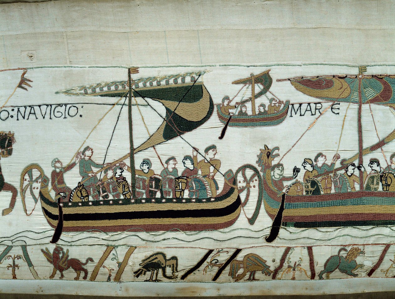 Hódító Vilmos (1027-1087) Anglia meghódítása 1066-ban: a normann flották Angliába tartanak. A Bayeux-i kárpitok vagy Mathilde királynő hímzései alkotó: Unknown artist