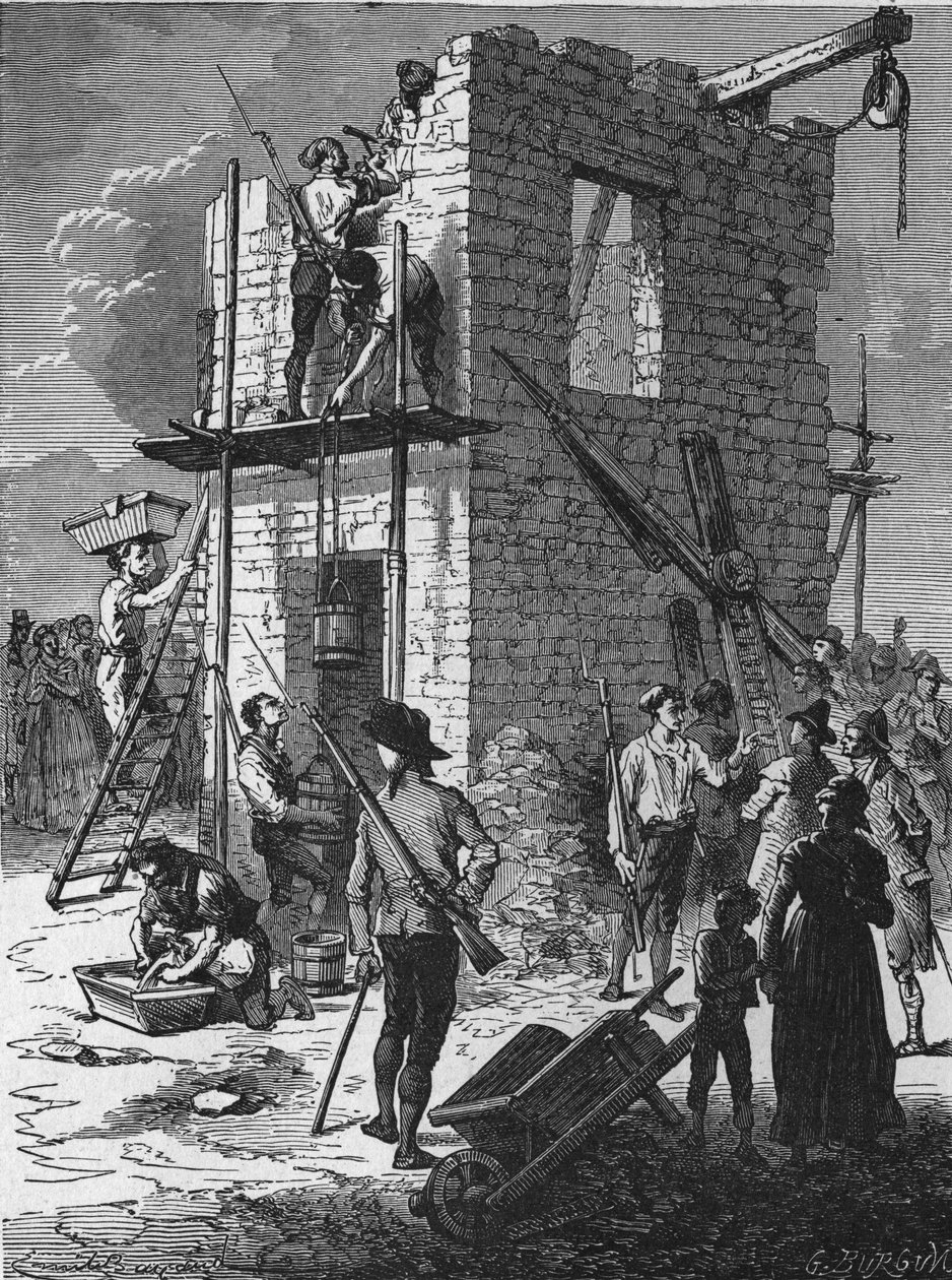 Távíró állomás építése 1793-ban. alkotó: Unknown artist
