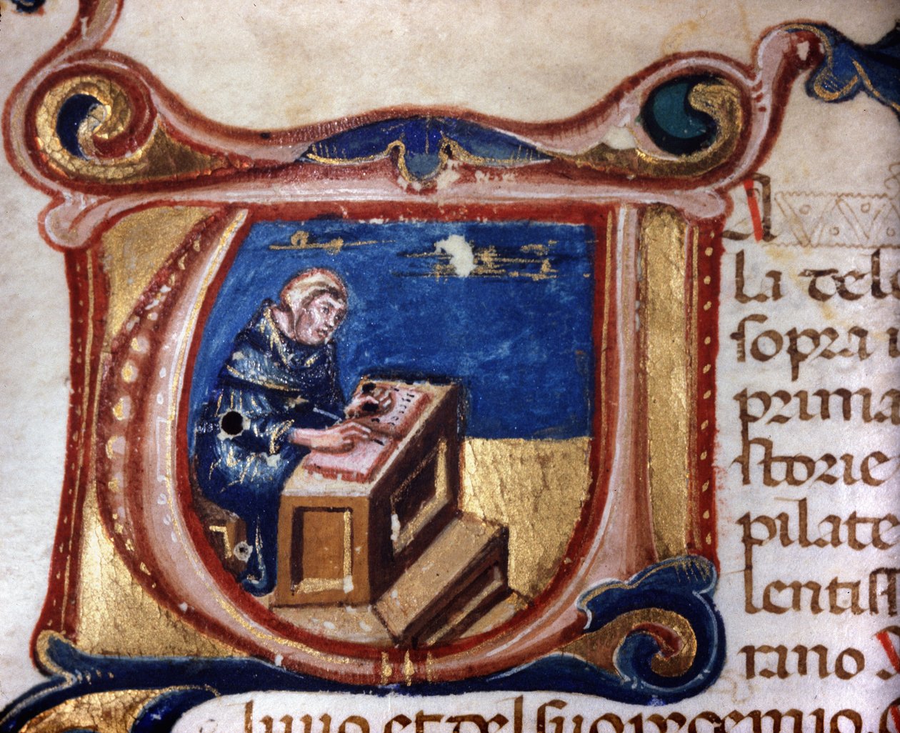 Másolat szerzetes. 13. századi kézirat. Biblioteca Trivulziana, Milánó alkotó: Unknown artist