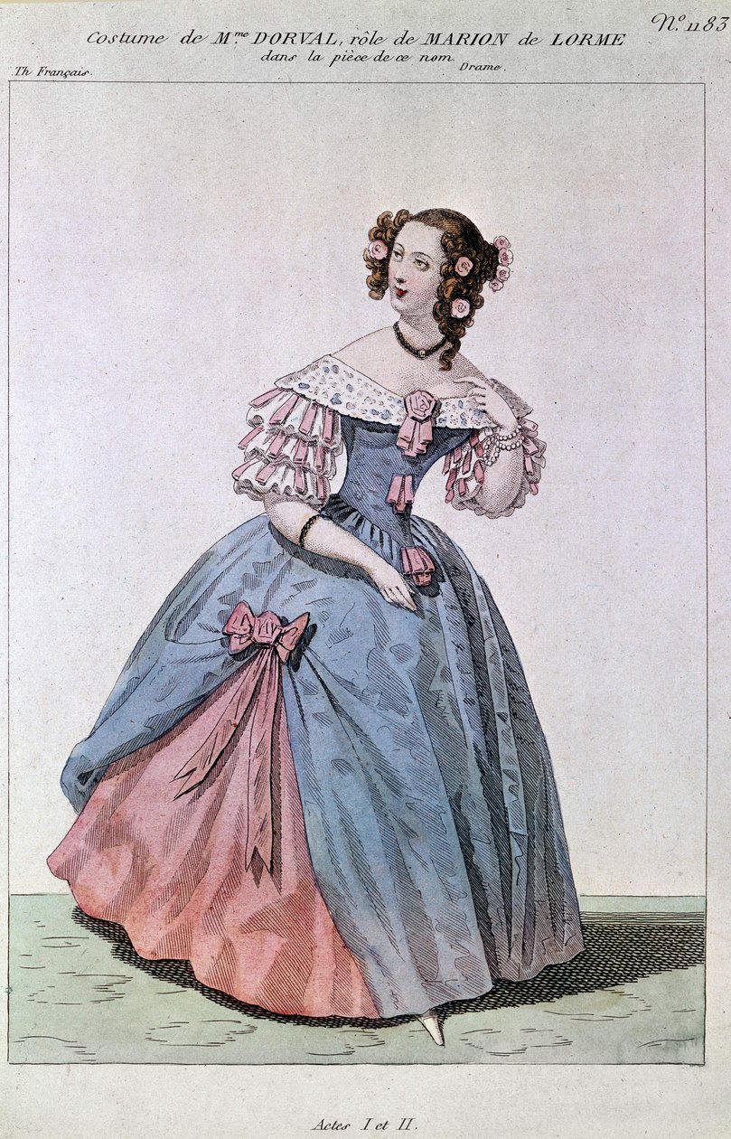 Madame Dorval jelmeze Marion de Lorme szerepében, Victor Hugo. alkotó: Unknown artist