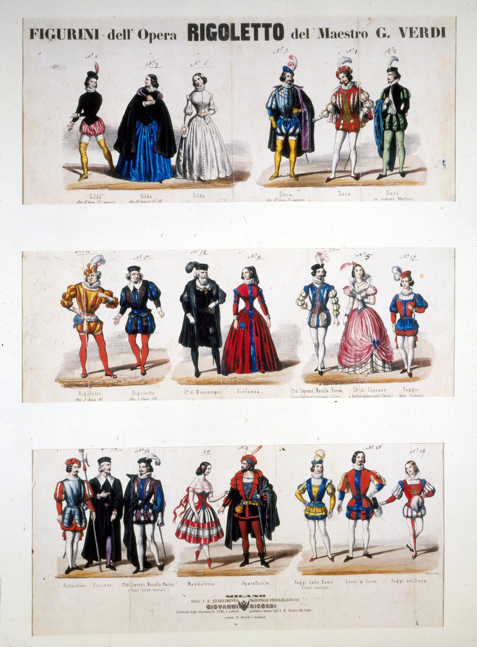 Giuseppe Verdi „Rigoletto” jelmezei, Victor Hugo „A király szórakozik” című regénye alapján alkotó: Unknown artist