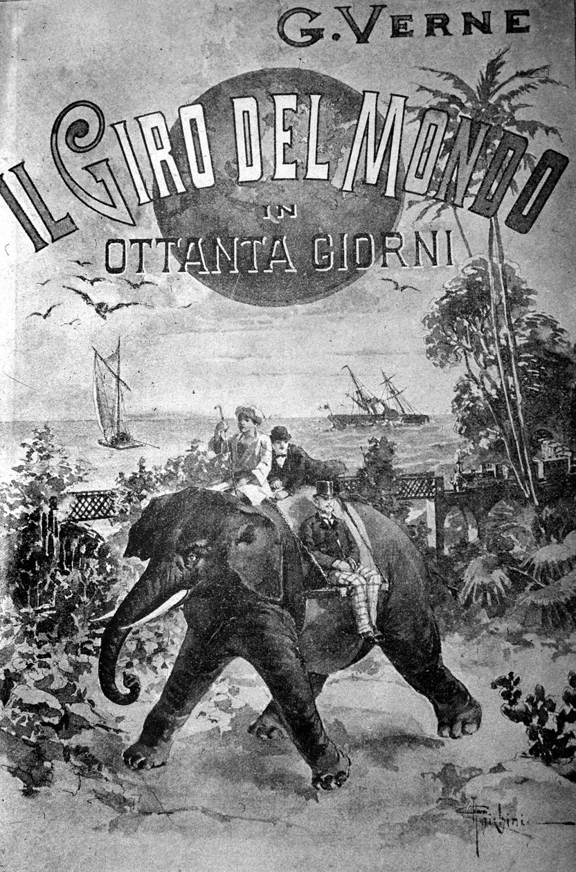Borító a világ körül 80 nap alatt, Jules Verne (1828-1905). alkotó: Unknown artist