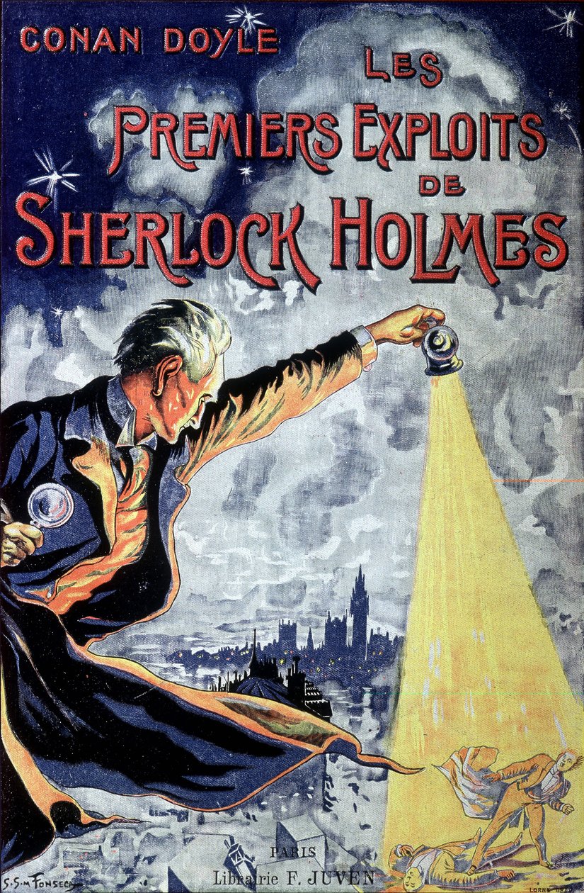 Conan Doyle „” Les Premiers exploits de Sherlock Holmes”” borítója. alkotó: Unknown artist