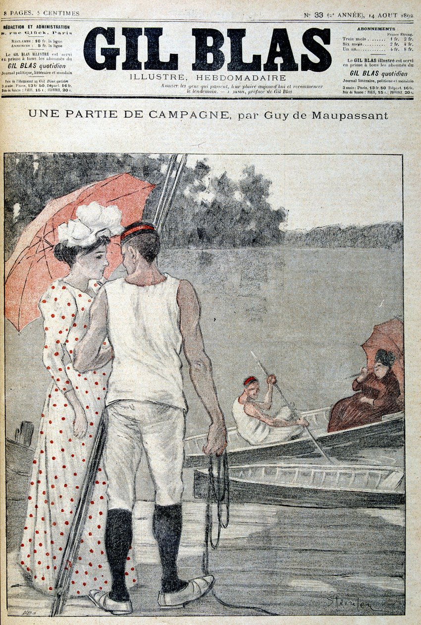 A „Gil Blas” címlapja, amely „A kampány egy része” című részt illusztrálja, Guy de Maupassant. 1892.08.14. alkotó: Unknown artist
