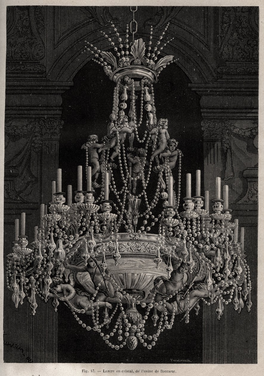 Kristálycsillár a Baccarat gyárból - - Louis Figuier "Les Merveilles de l