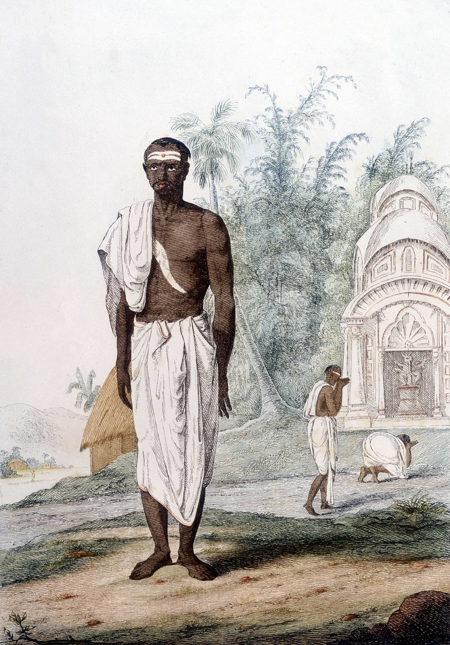 Kultúra, civilizáció és indiai társadalom: Brahman, India papjának portréja. alkotó: Unknown artist