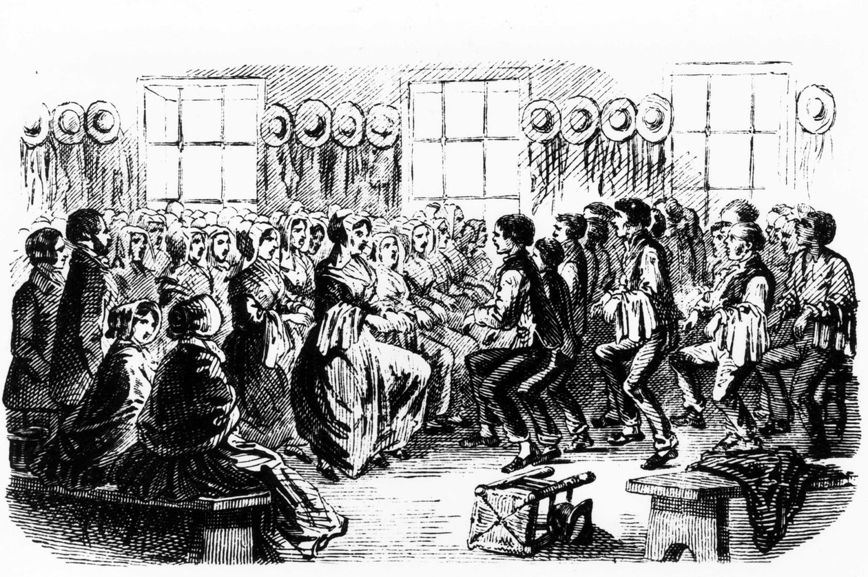 Dance Shakers. 19. századi metszet. alkotó: Unknown artist