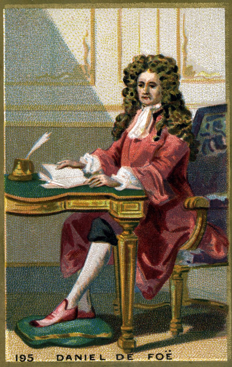 Daniel de Foe vagy Defoe (1660-1731) angol író és brosúra. századi kromolitográfiája. alkotó: Unknown artist