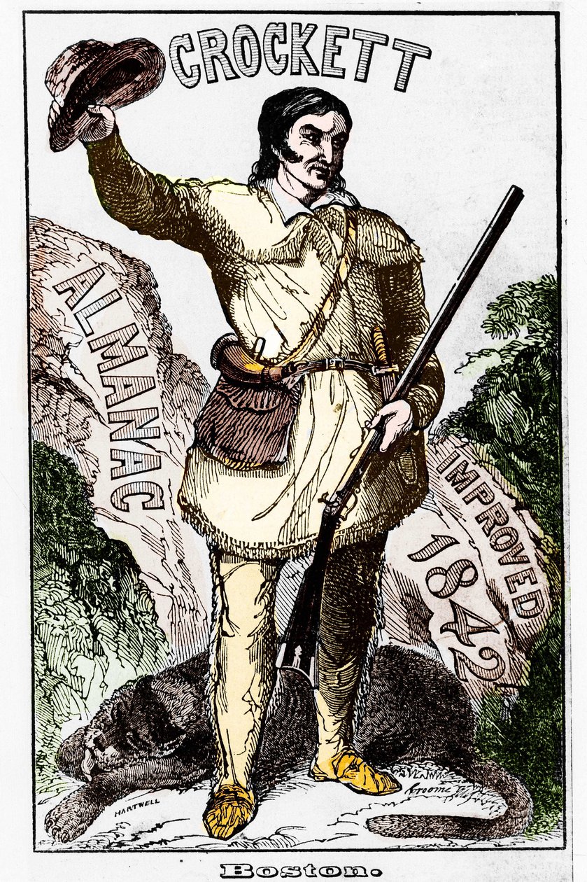 David Crockett (1786-1836), amerikai úttörő - Almanach alkotó: Unknown artist