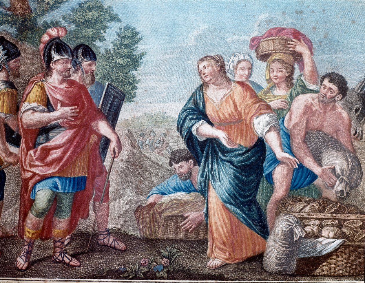 David et Abigail (Abigail, Abigail) Milánó 19. századi litográfiája, magángyűjtemény alkotó: Unknown artist