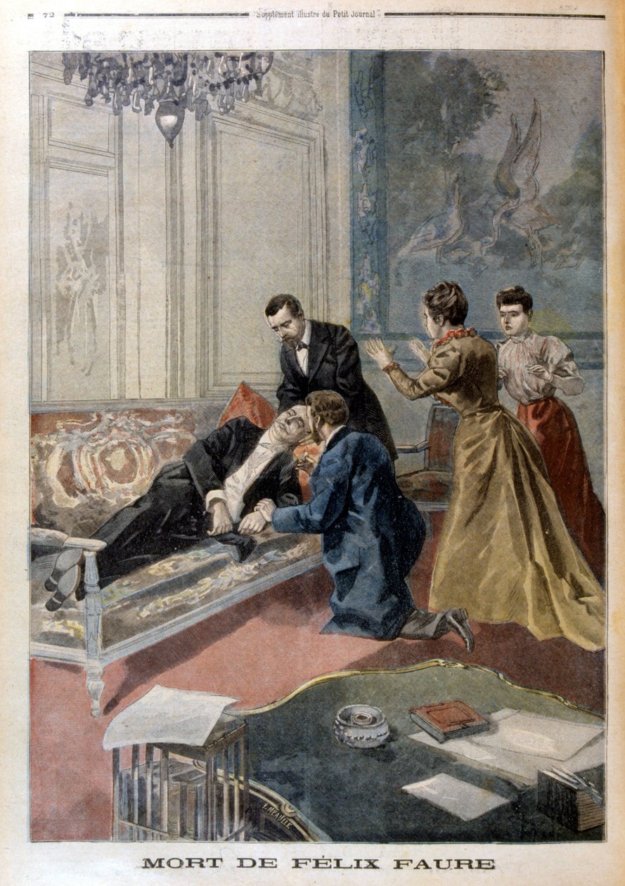 Félix Faure halála az Elysée szalonjaiban – az 1899.02.26-i „” Le Petite Journal”-ban alkotó: Unknown artist