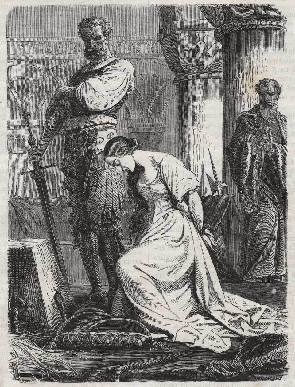 Katherine Howard halála, VIII. Henrik felesége, 1864-es metszet – Catherine Hovard vagy Catherine Howard (Katherine vagy Katheryn alkotó: Unknown artist