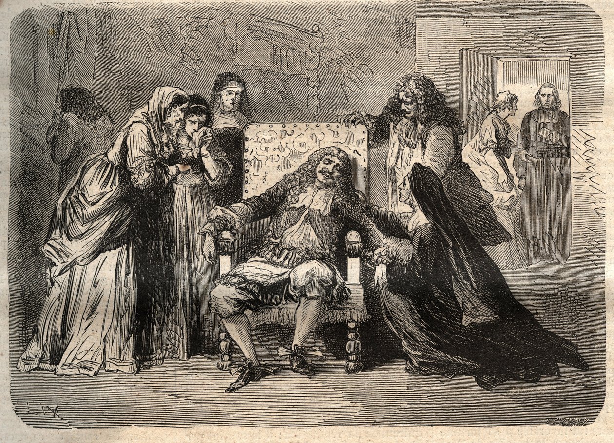Moliere halála – Jean Baptiste (Jean-Baptiste) Poquelin halála, dit Moliere (1622-1673), február 17. alkotó: Unknown artist