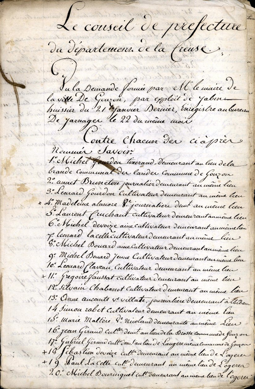 Guéret (Creuse) Prefektúra Tanácsának 1823. április 23-i tanácskozása alkotó: Unknown artist