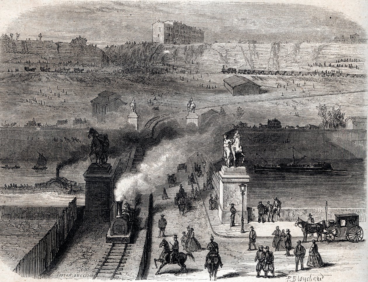 A párizsi Trocadero lebontása 1866-ban - A párizsi Tracadero lebontása 1866-ban - alkotó: Unknown artist