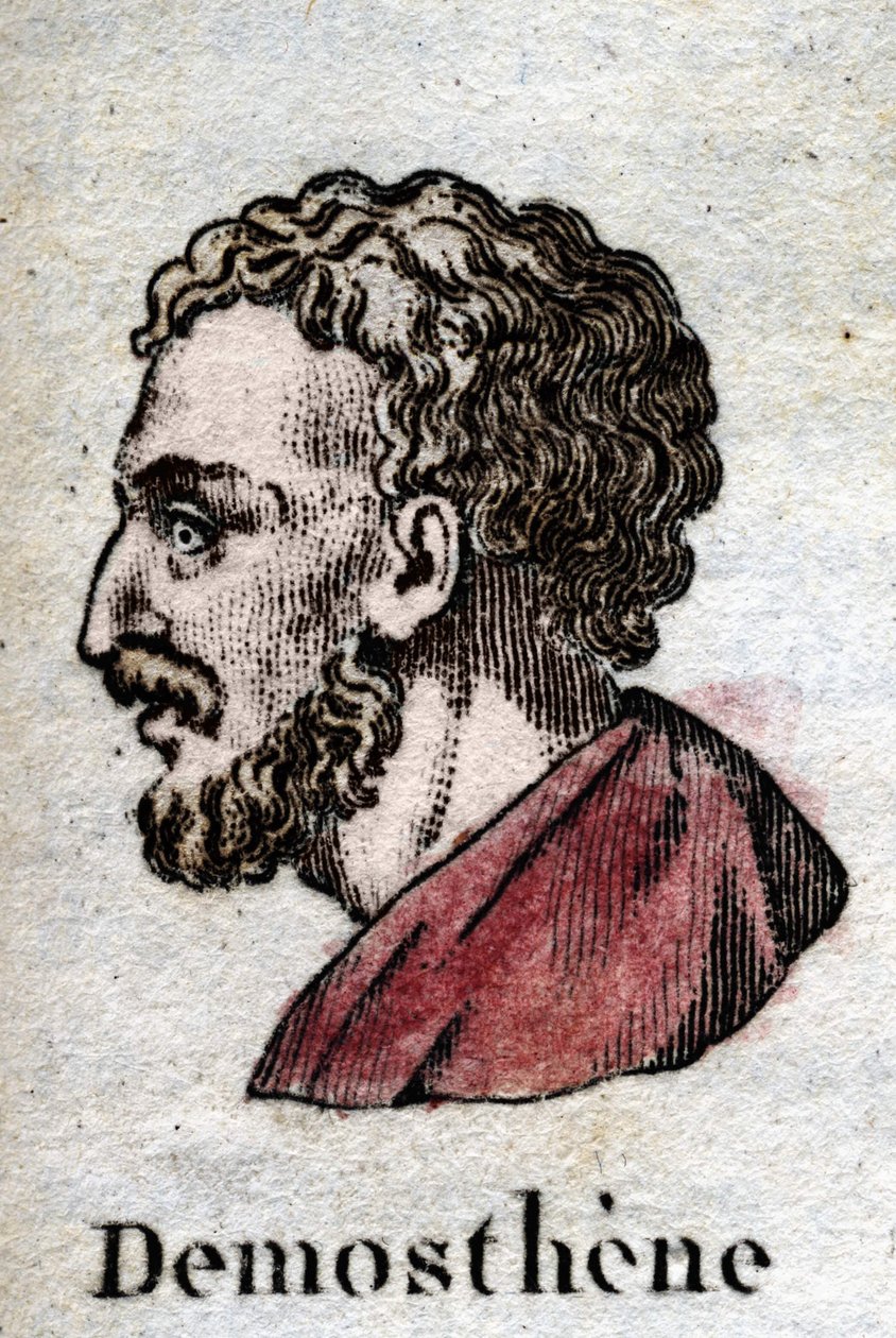 Démoszthenész, ógörögül Démoszthenész (Athén -384 - Calaurie -322), az egyik nagy tetőtéri szónok, athéni politikus. alkotó: Unknown artist