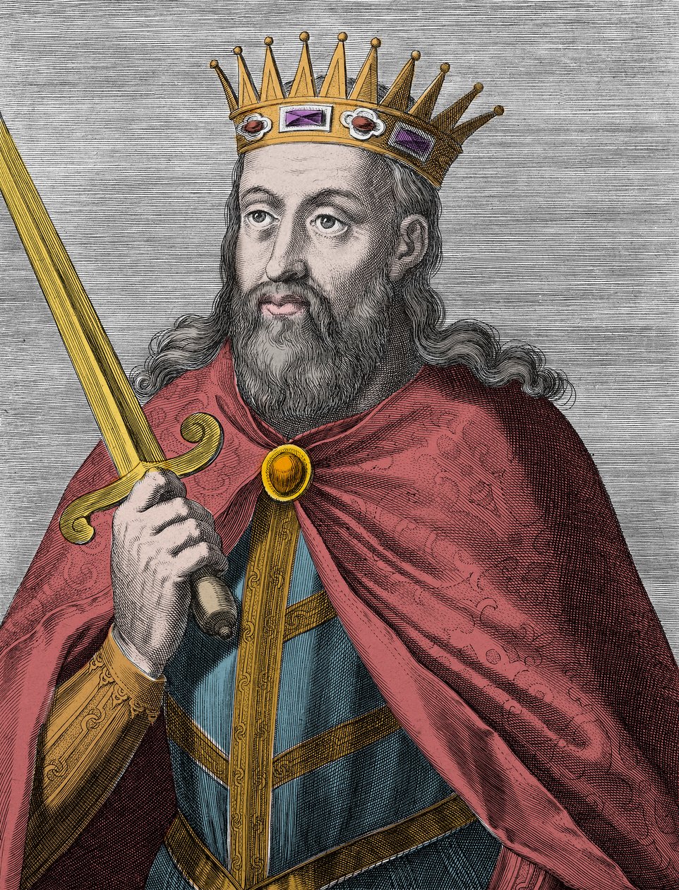 Portugál Dénes (a gazdakirály) - I. Dénes portugál (1261-1325) (a gazda - a trubadúr király - a haza atyja - a liberális) Metszet alkotó: Unknown artist