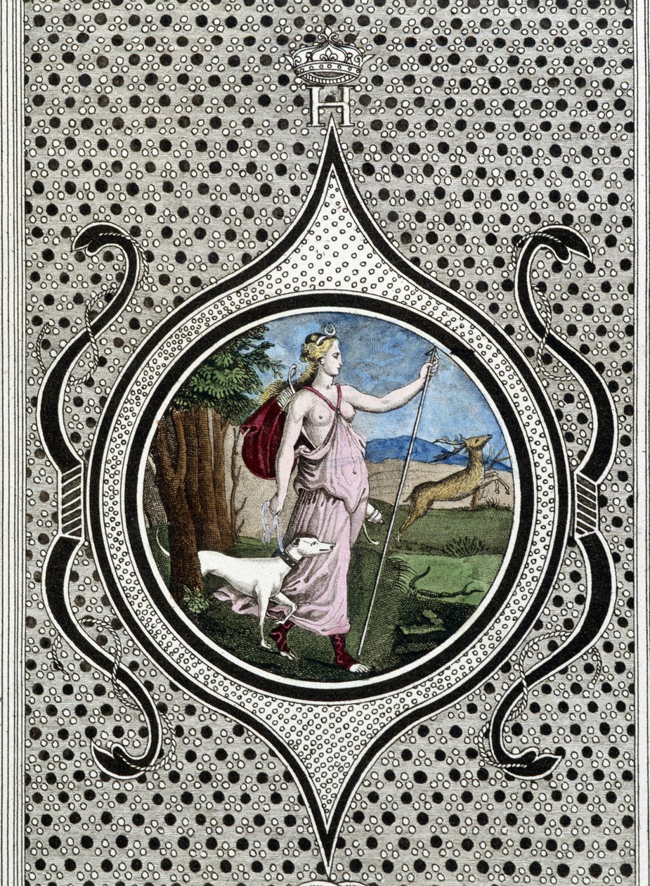 Diane (Artemisz) vadásznő. 19. századi metszet alkotó: Unknown artist