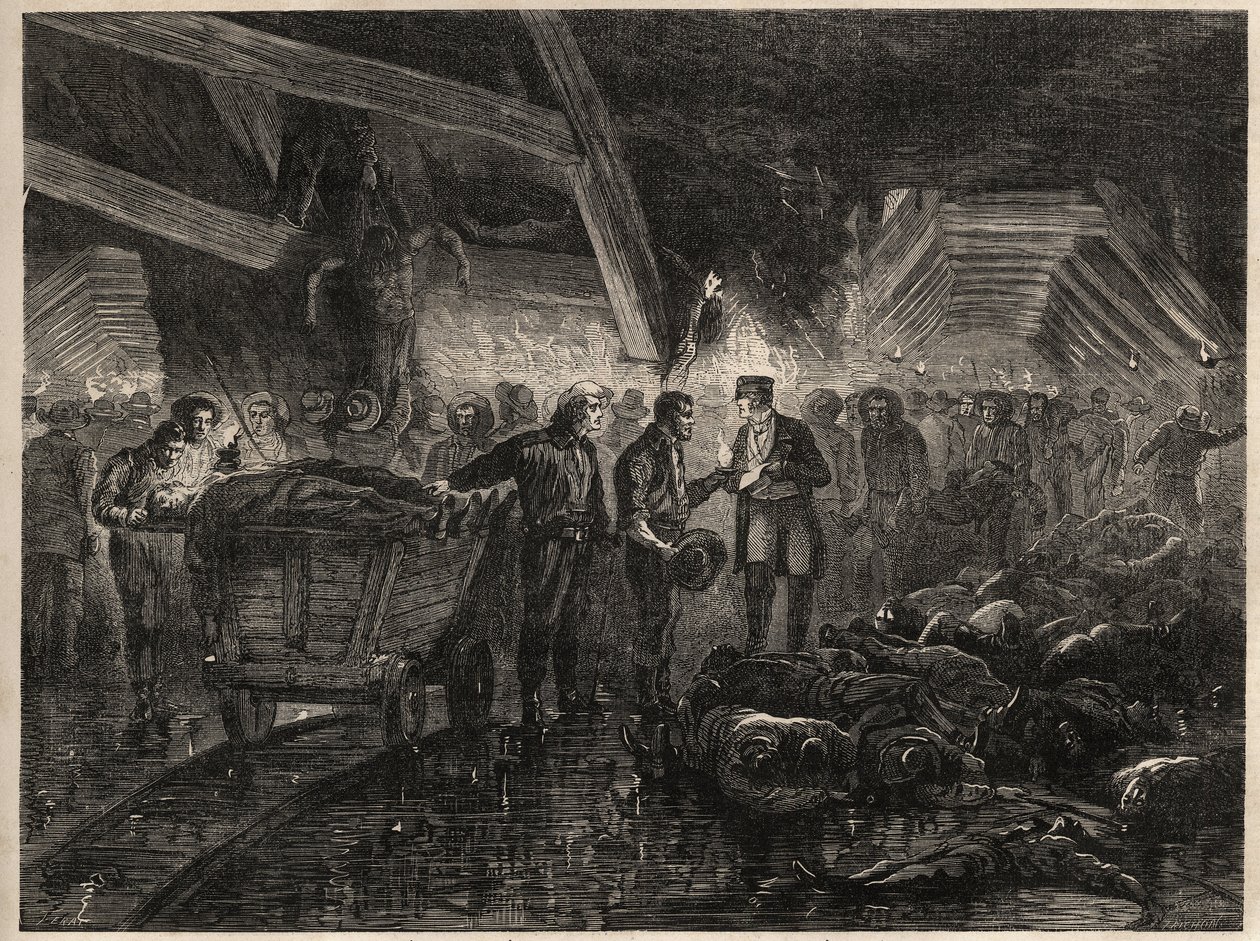 A bessegei bányák katasztrófája – MINES DE COAL DE LALLE – Árvizek alkotó: Unknown artist