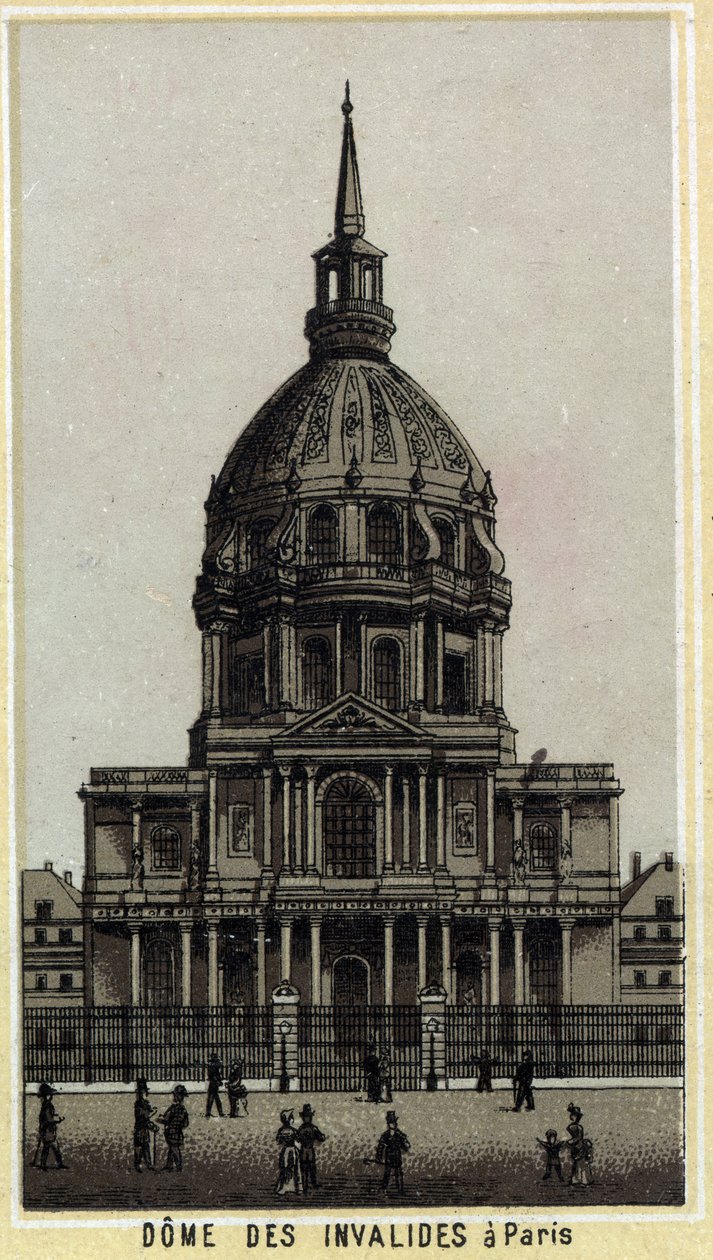 Dome des Invalides Párizsban. század végi kromolitográfiája. alkotó: Unknown artist