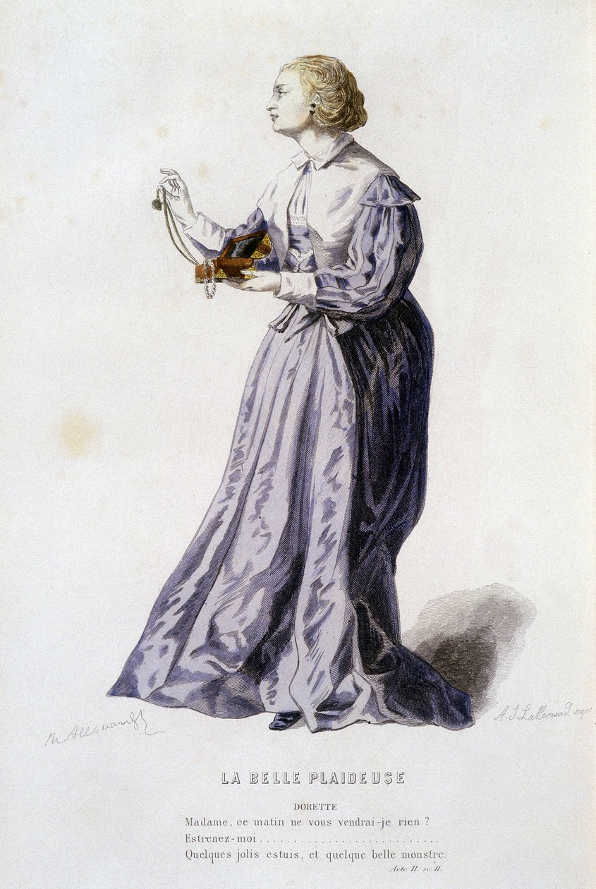 Dorette „A gyönyörű fohász”-ban (Bois Robert 1654-ben), Edouard Fournier „”Francia színháza a 16. és 17. században Moliere előtt”. alkotó: Unknown artist