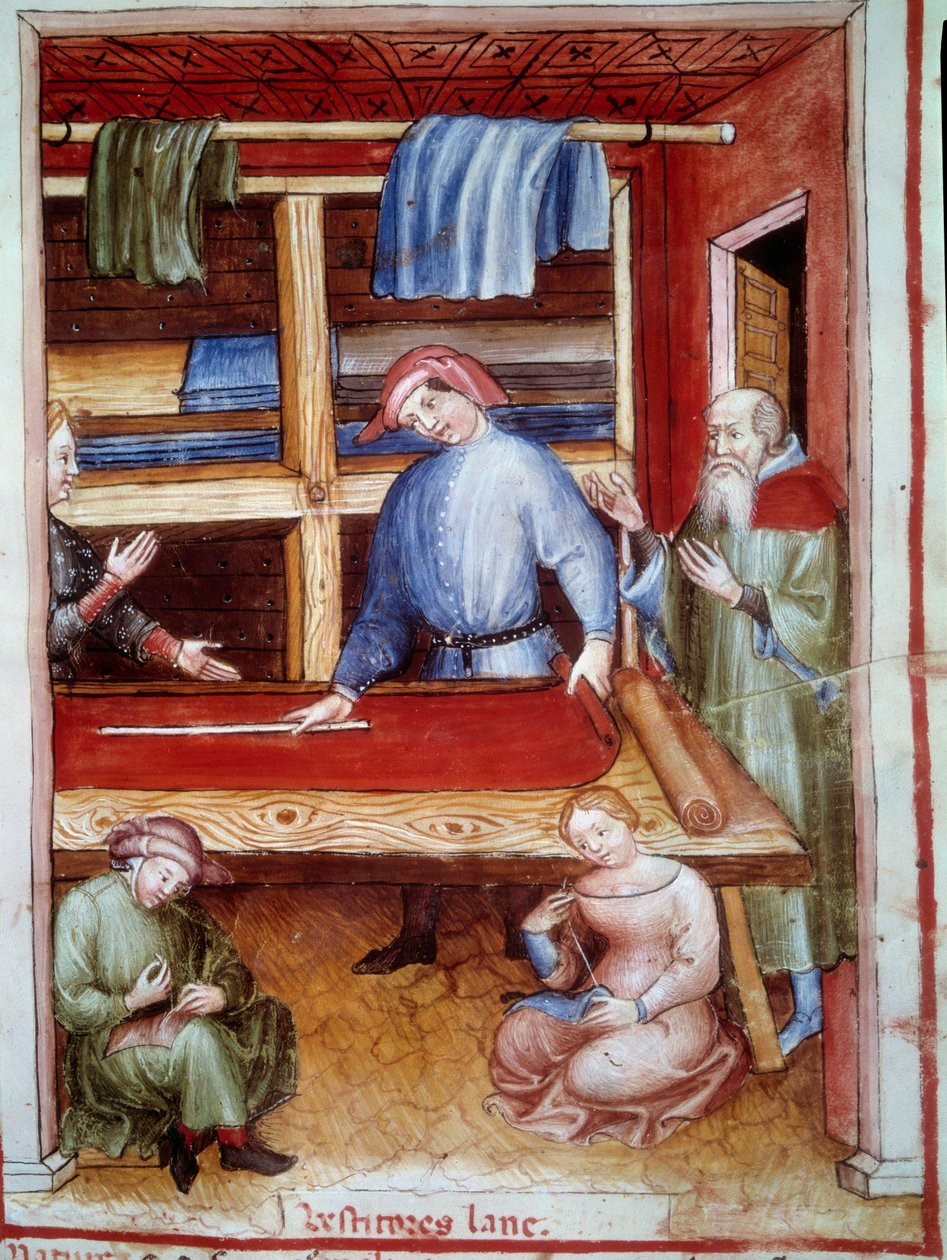 Drapier shop Illuminure az orvostudomány és a dietetika kereskedelemből "" Tacuinum sanitatis"" alkotó: Unknown artist