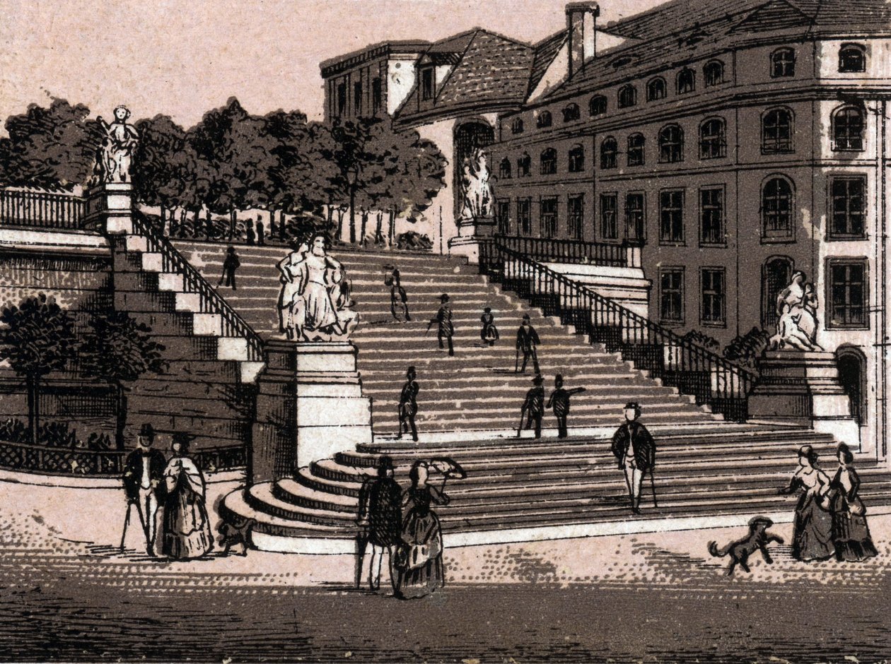 Drezda, Németország: kilátás a Bruhlsche teraszra (Bruhlsche Terrace Drezdában). in "" A világ 168 nézetet szemléltet"" Keltezés nélküli (XIX. század vége) alkotó: Unknown artist