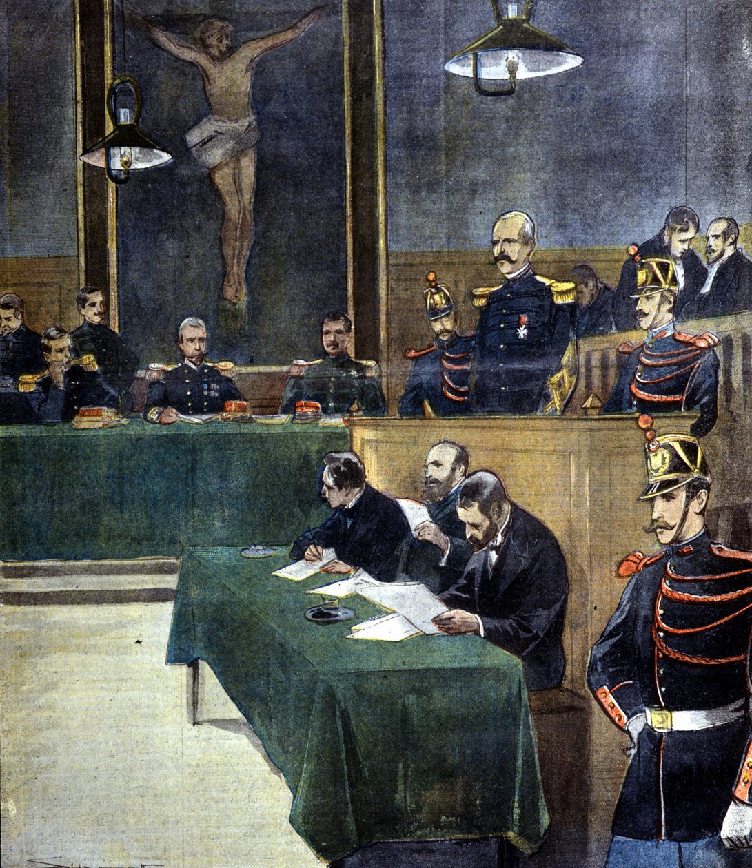 Dreyfus ügy, Esterházy parancsnok a haditanácsban alkotó: Unknown Artist