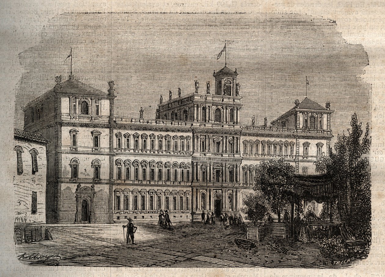 Modenai hercegi palota a 19. században - A hercegi palota 1634 - Modene hercegi palota alkotó: Unknown artist