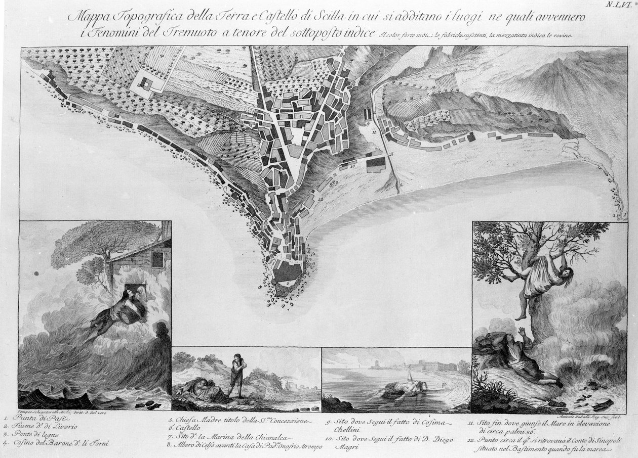 Földrengés, amely Scillában (Olaszország) történt 1783-ban. alkotó: Unknown artist