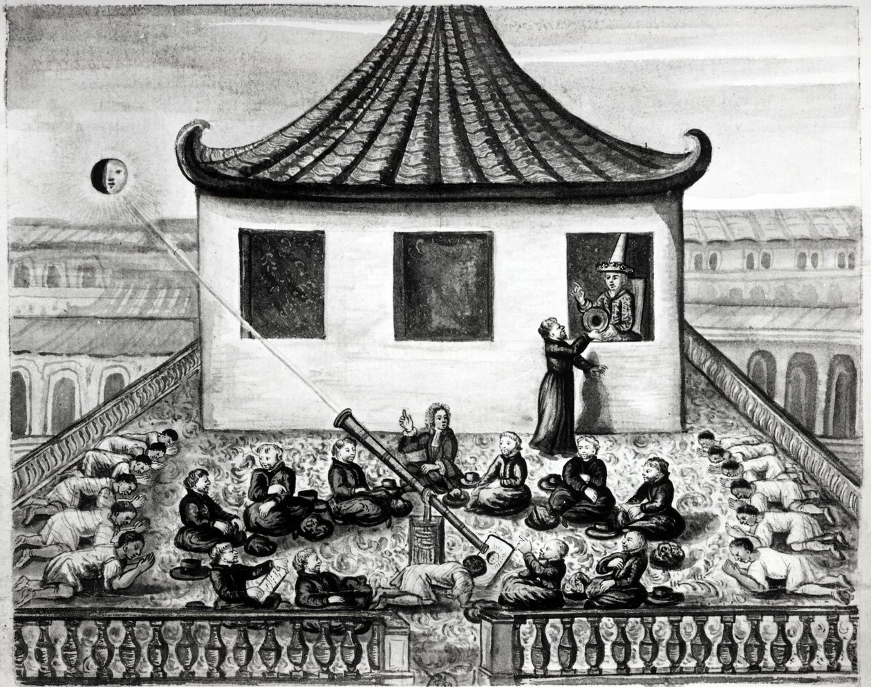 Napfogyatkozás - a „” Utazások a sziámi királyságból, 1688-as történet” című filmben. alkotó: Unknown artist