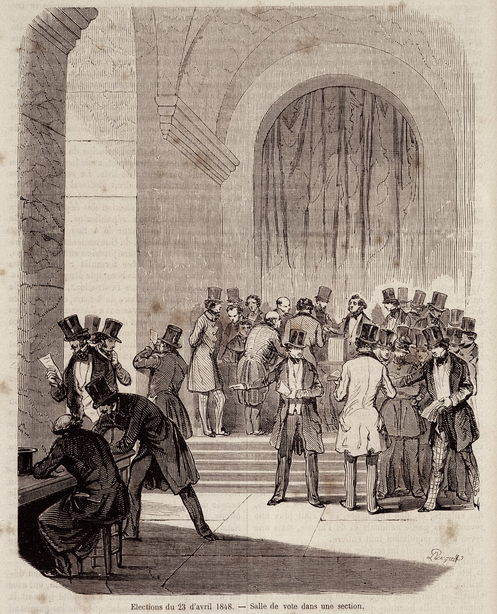1848. április 23-i választások: szavazóterem egy szekcióban - a „Kortárs néptörténelemben”” alkotó: Unknown artist