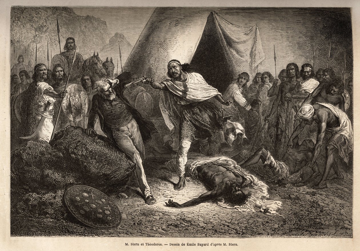 II. Theodoros (Tewodros) császár (vagy negusz) (1818-1868 körül született, Kassa Hailunak hívták az Etióp Birodalom megkoronázása előtt), fegyverével megfenyegette Stern urat, egy angol misszionáriust, aki átadta negus életrajzát, melyben Theodoros sértést alkotó: Unknown artist