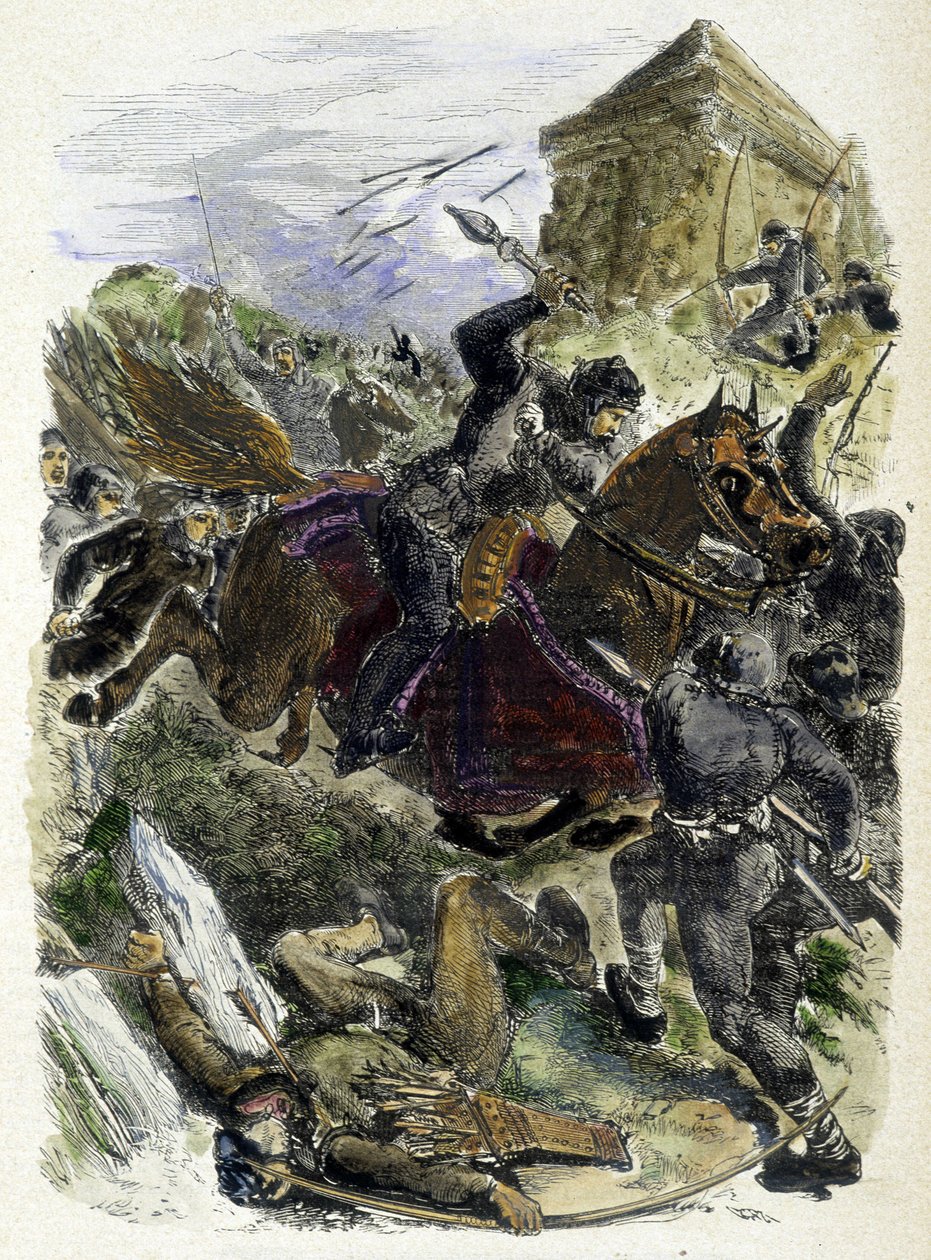 Othon császár a pápa megvesztegetett bandái ellen harcol – Maurice Lachatre „Histoire des popes” című könyvében alkotó: Unknown artist