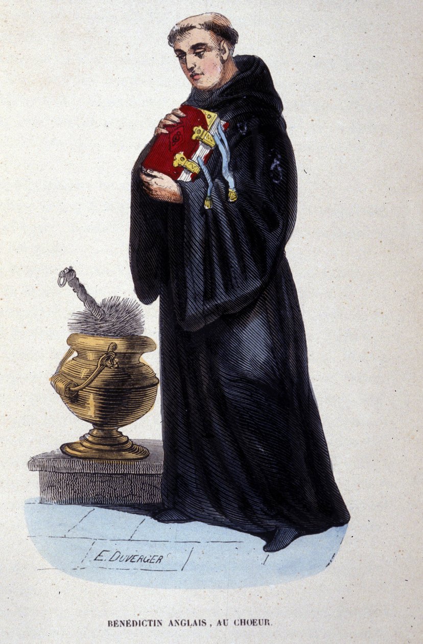 angol bencés. Metszet egy vallási rendekről szóló albumból, Párizs alkotó: Unknown artist