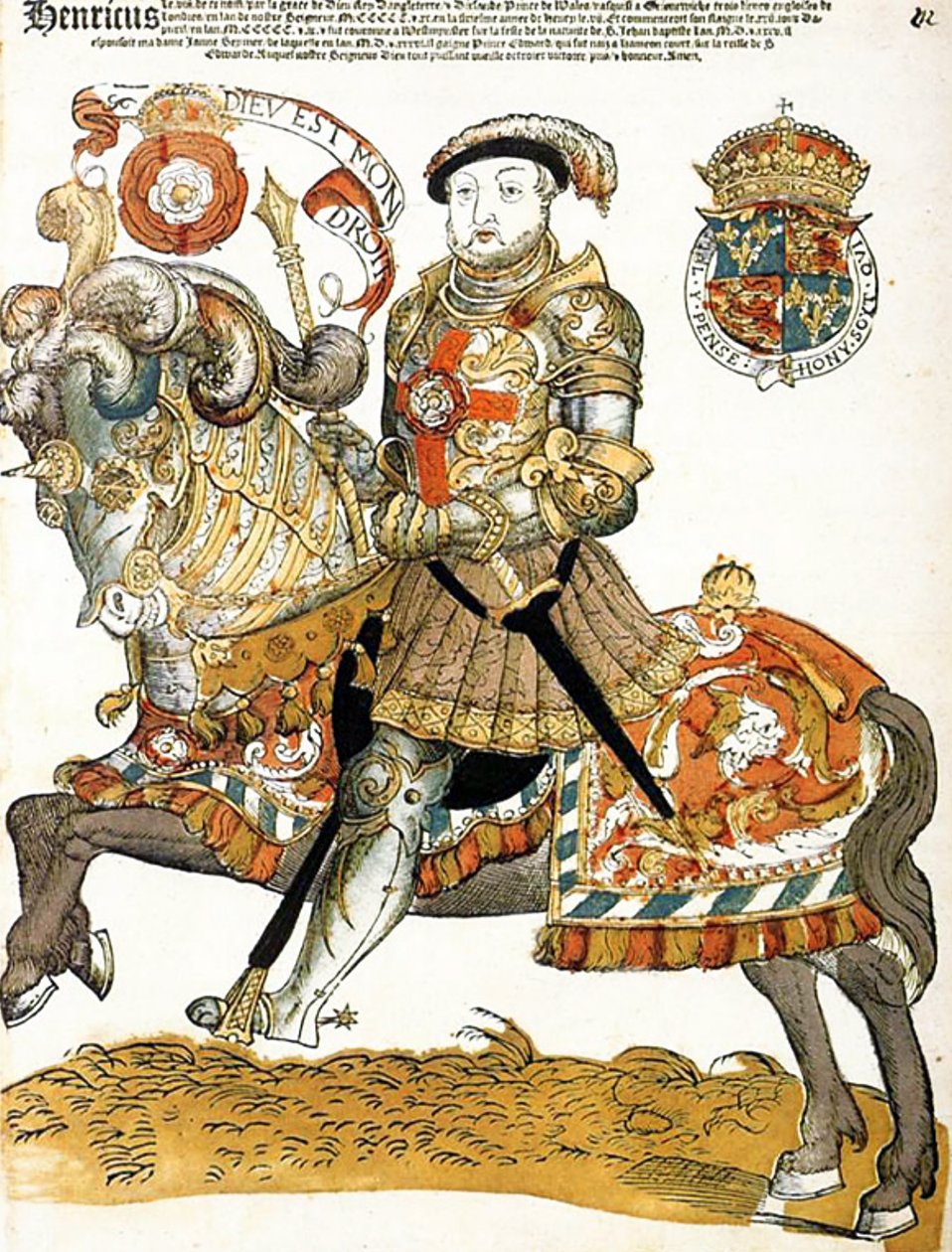 Henrik angol király lóháton látható, művész ismeretlen, Riijksmueum, Amszterdam alkotó: Unknown artist