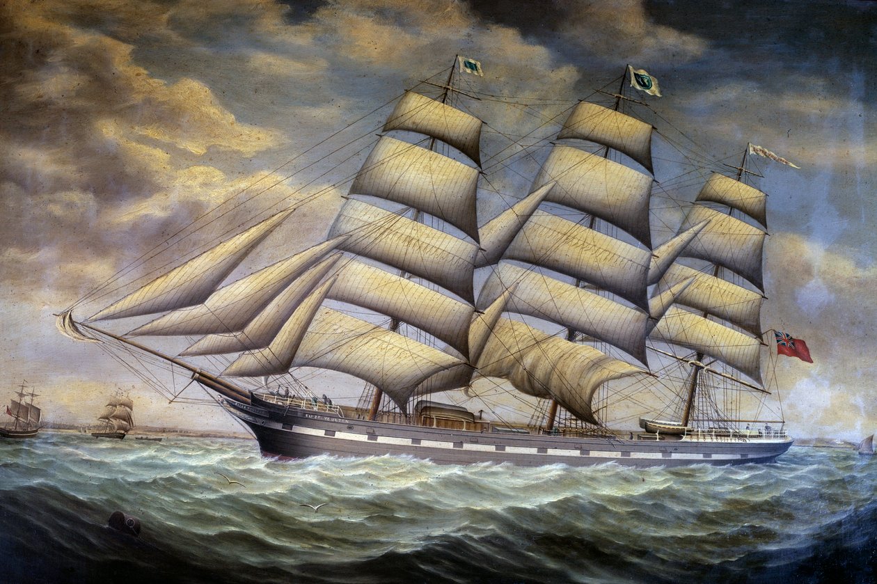 Angol kliper, az Elize Youlton””” Névtelen festmény a 19. századról. Saint Malo, városi múzeum alkotó: Unknown artist