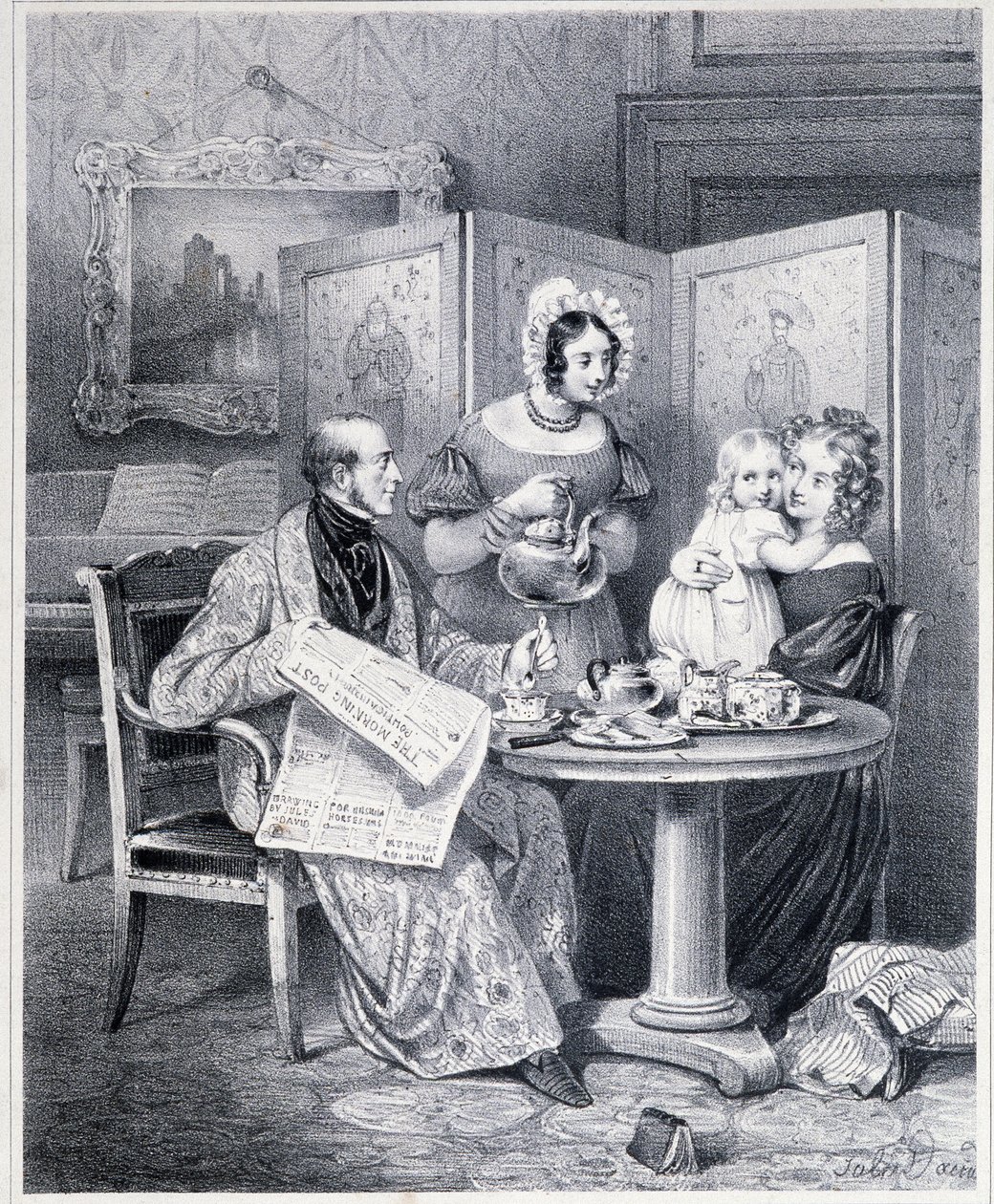 Angol pár teázik - 19. század. alkotó: Unknown artist