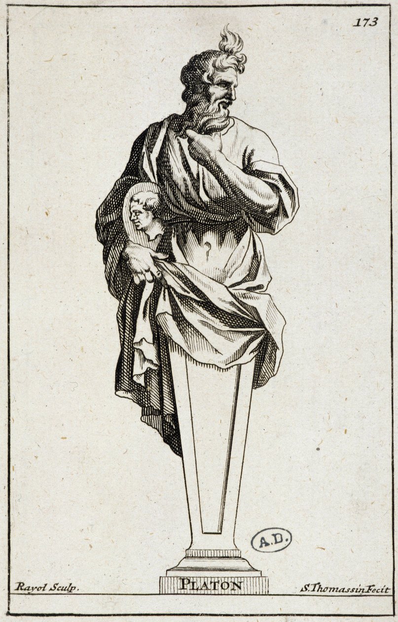 Platón szobrának metszete alkotó: Unknown artist