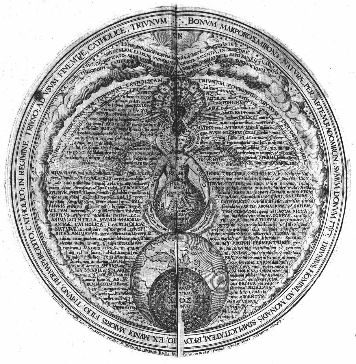 Az "Örök Bölcsesség Amfiteátruma" metszet. (Az örök bölcsesség amfiteátruma) (Hamburg: n.n. alkotó: Unknown artist